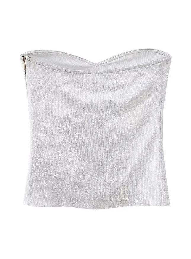 Sophia Strapless Cropped Bustier Top - Fashion Pov