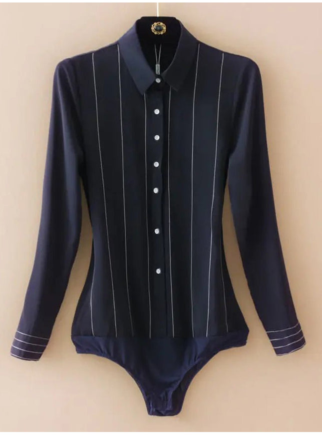 Stephanie Bodysuit Chiffon Shirt - Fashion Pov