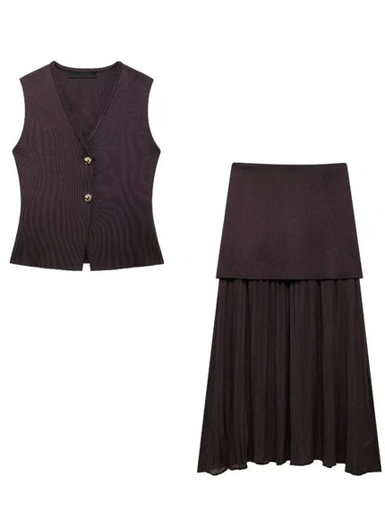 Summer Sleeveless Top & Skirt Set - Fashion Pov