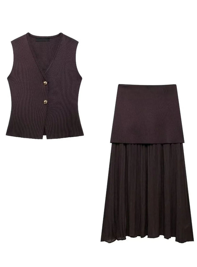 Summer Sleeveless Top & Skirt Set - Fashion Pov