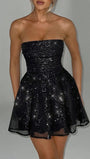 Tahlia Off Shoulder Sequins Mini Dress - Fashion Pov
