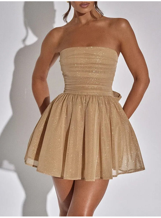 Tahlia Off Shoulder Sequins Mini Dress - Fashion Pov
