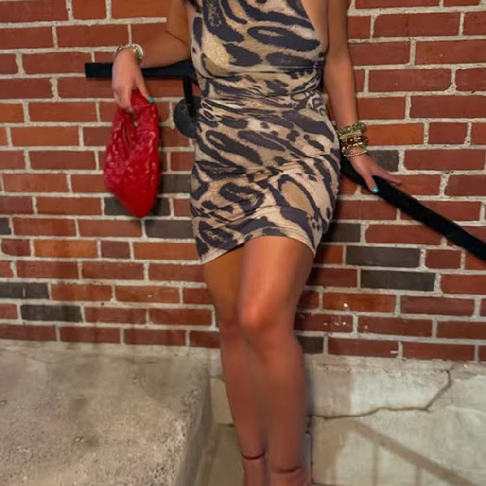 Talia Animal Print Mini Dress - Fashion Pov
