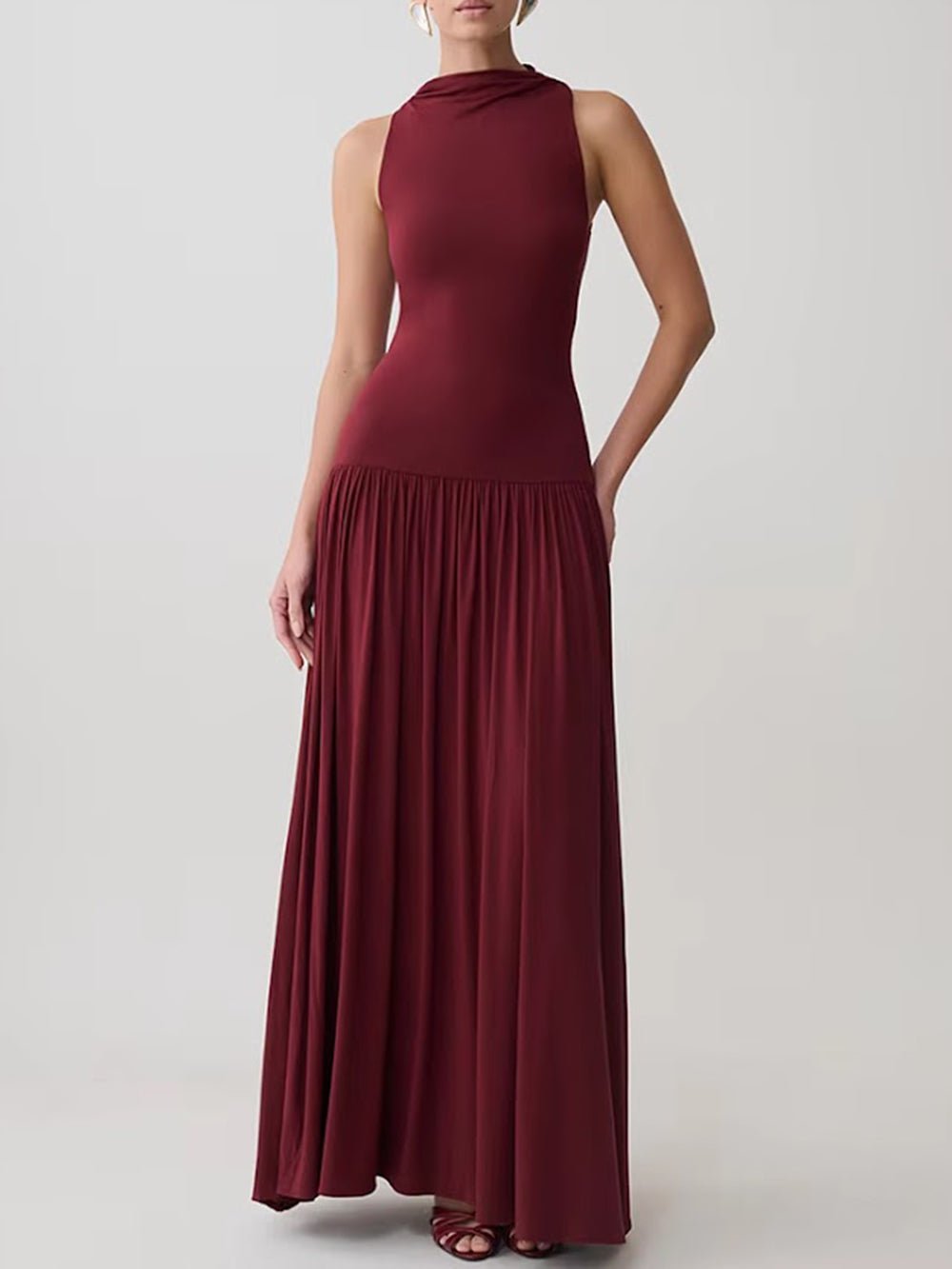 Talia Drop Waist Maxi Dress - Fashion Pov