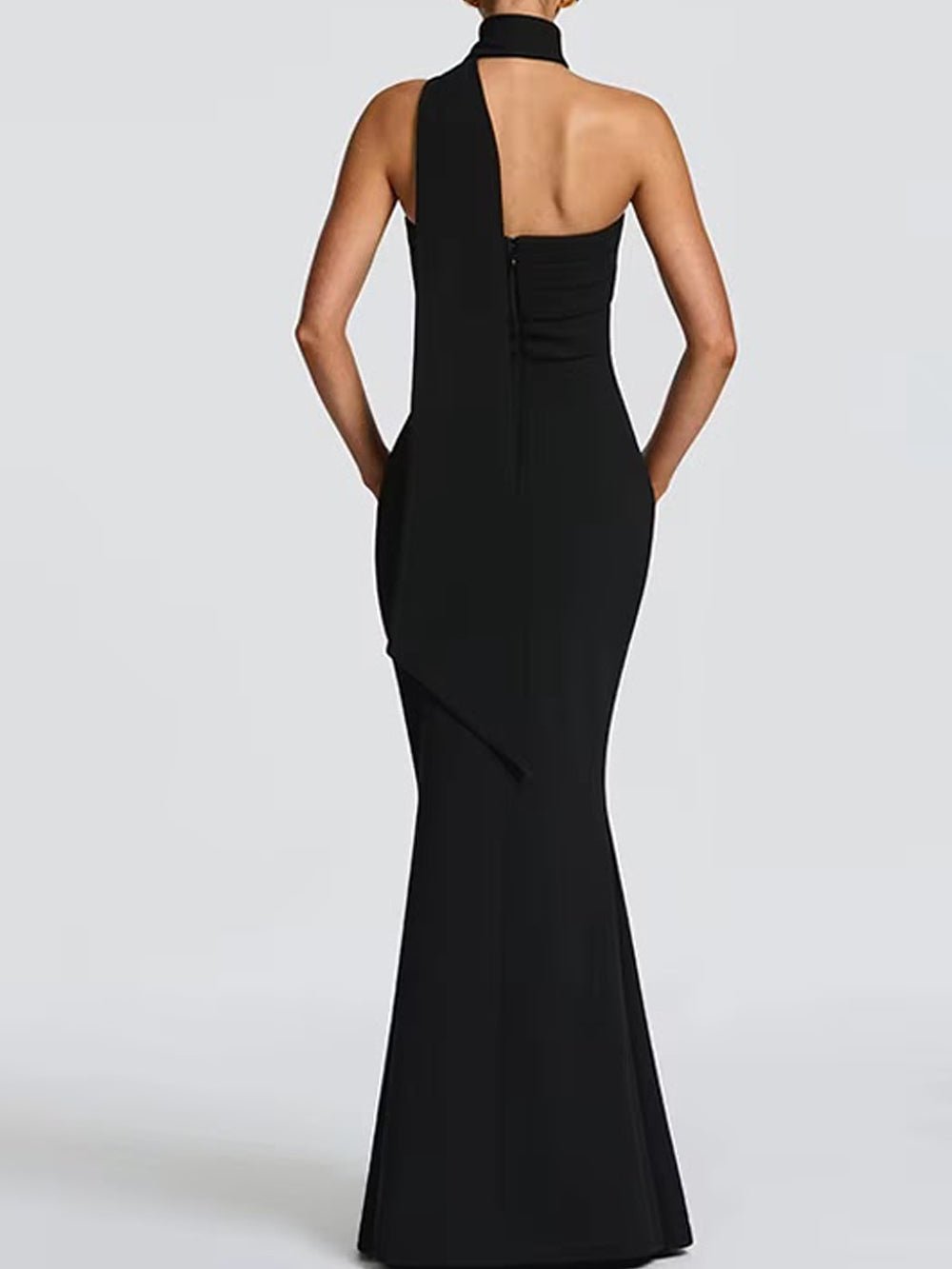 Talia Scarf Neck Gown Dress - Fashion Pov