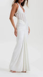 Valencia Halter Ruched Maxi Dress - Fashion Pov
