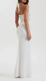 Valencia Halter Ruched Maxi Dress - Fashion Pov