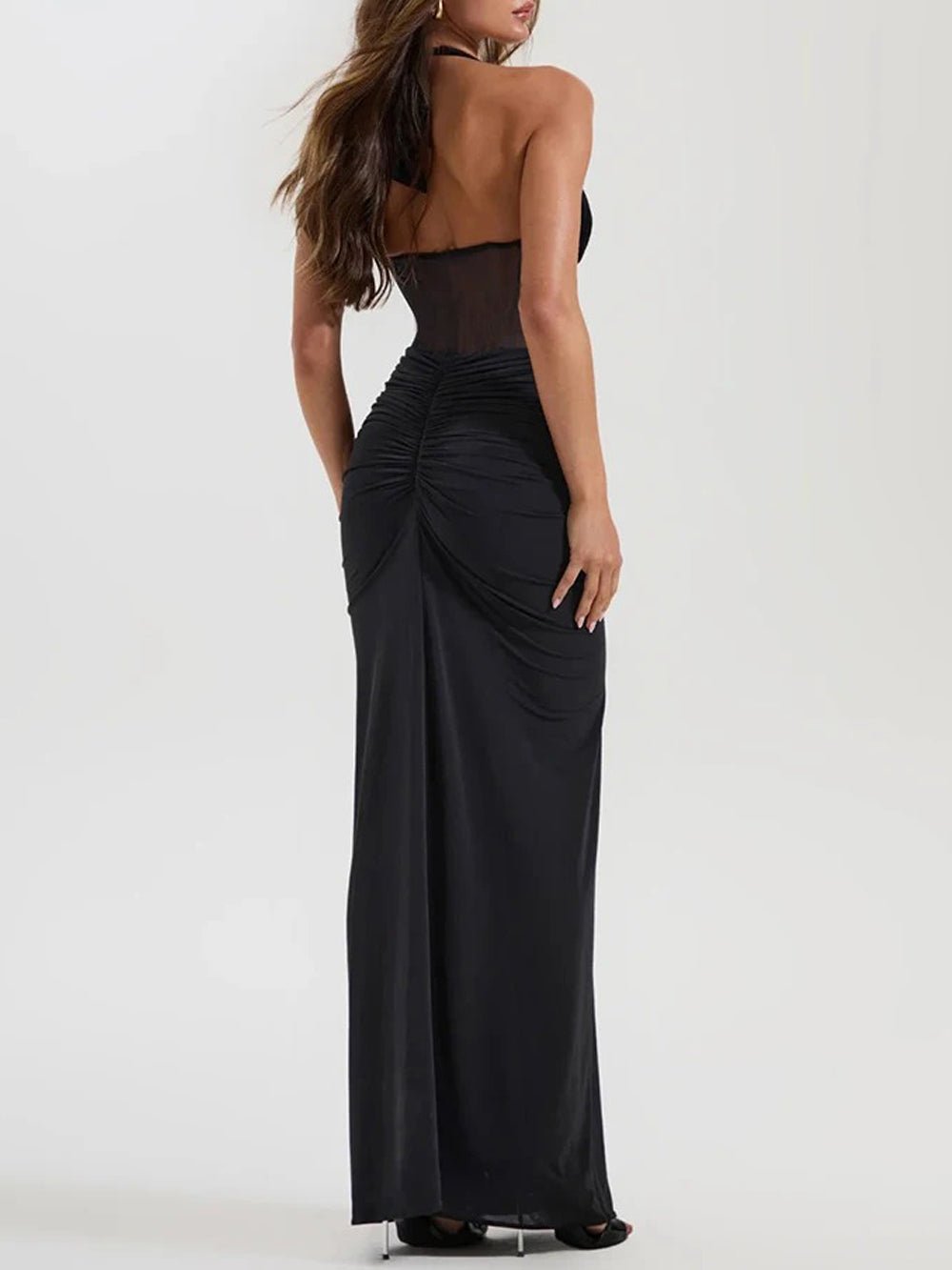 Valencia Halter Ruched Maxi Dress – Fashion Pov