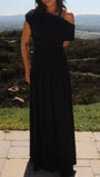 Valencia One - Shoulder Pleated Maxi Dress - Fashion Pov