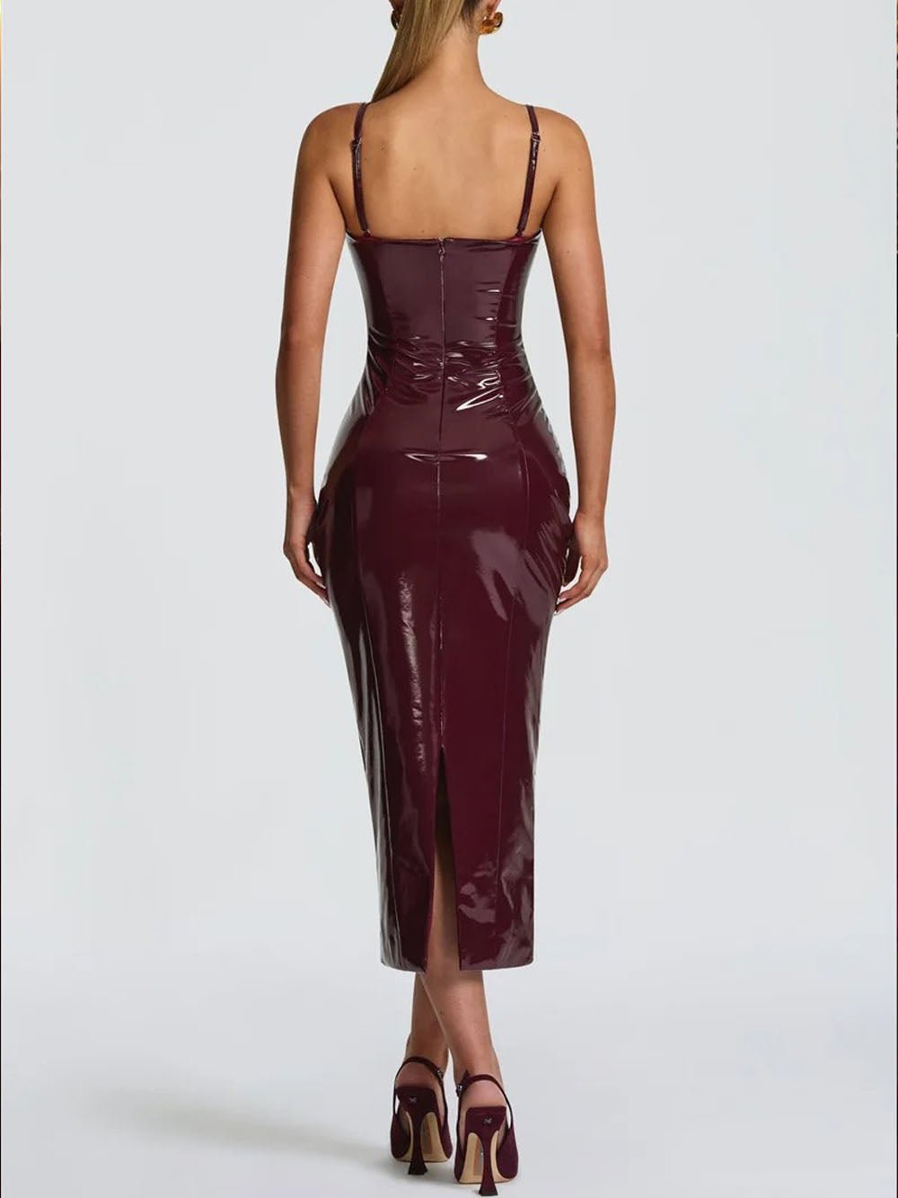 Valentina Strapless Patent Maxi Dress - Fashion Pov