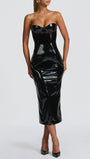 Valentina Strapless Patent Maxi Dress - Fashion Pov