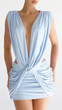 Valeria Draped Knot Mini Dress - Fashion Pov