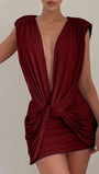 Valeria Draped Knot Mini Dress - Fashion Pov