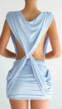 Valeria Draped Knot Mini Dress - Fashion Pov