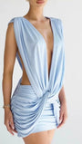 Valeria Draped Knot Mini Dress - Fashion Pov