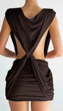 Valeria Draped Knot Mini Dress - Fashion Pov