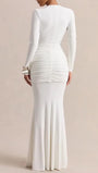 Valeria Draped V-Neck Maxi Dress - Fashion Pov