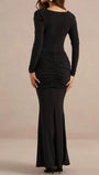 Valeria Draped V-Neck Maxi Dress - Fashion Pov