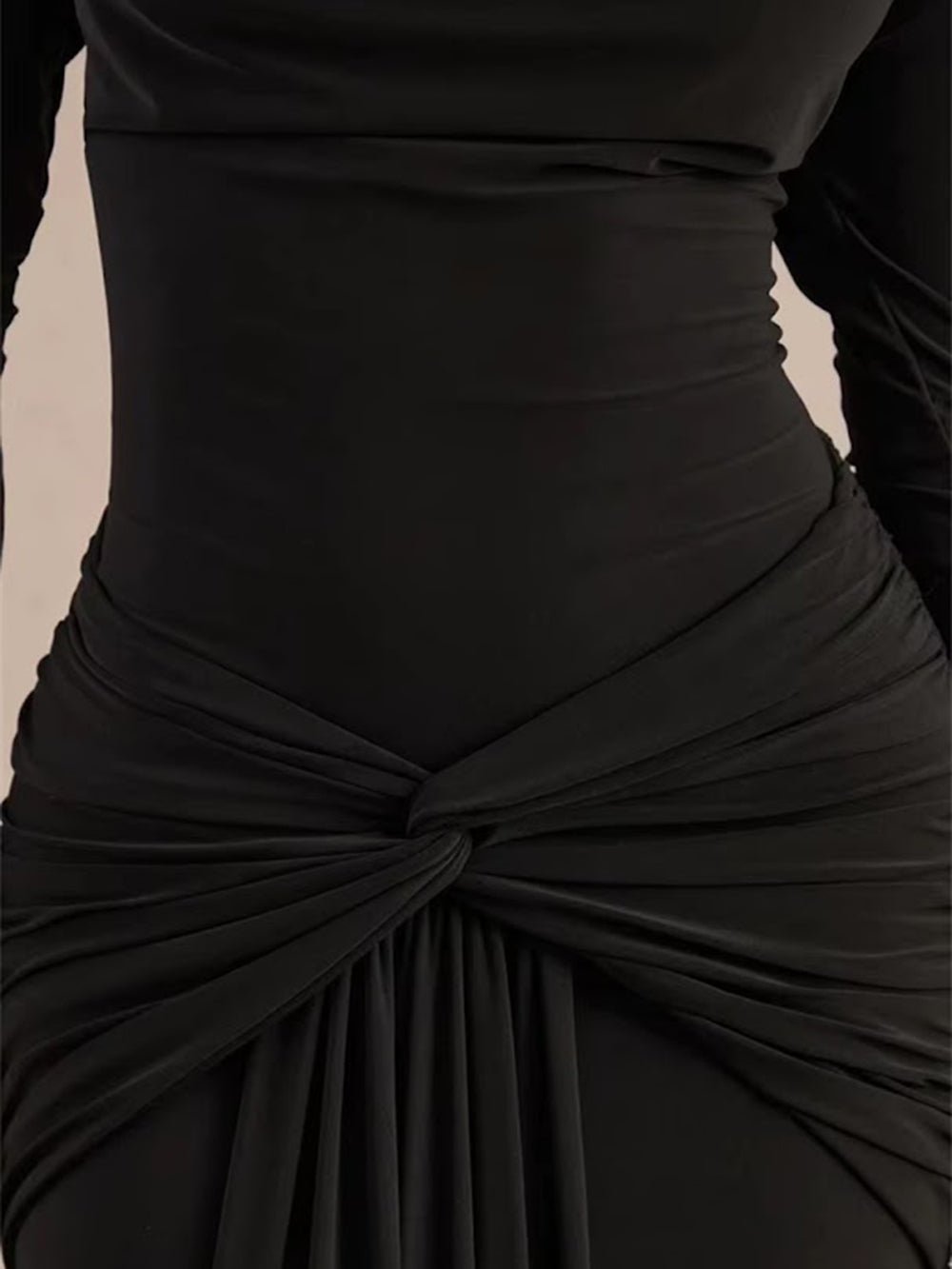 Valeria Draped V-Neck Maxi Dress - Fashion Pov