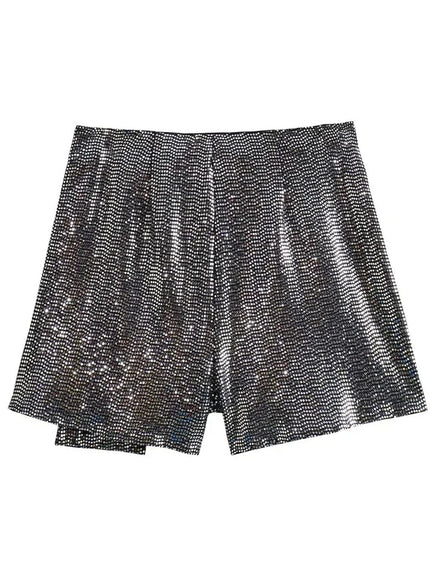 Violet Knotted Sequin Mini Skirt - Fashion Pov