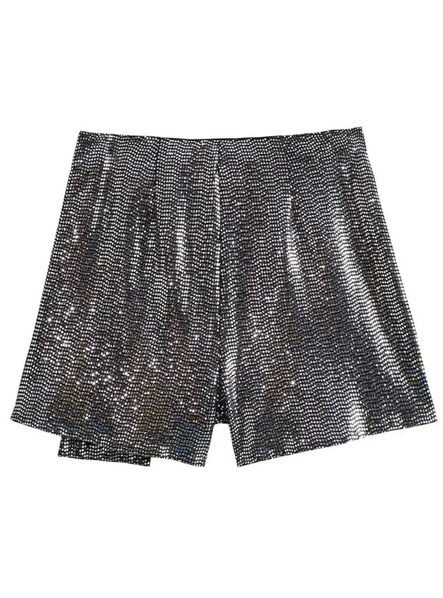 Violet Knotted Sequin Mini Skirt - Fashion Pov