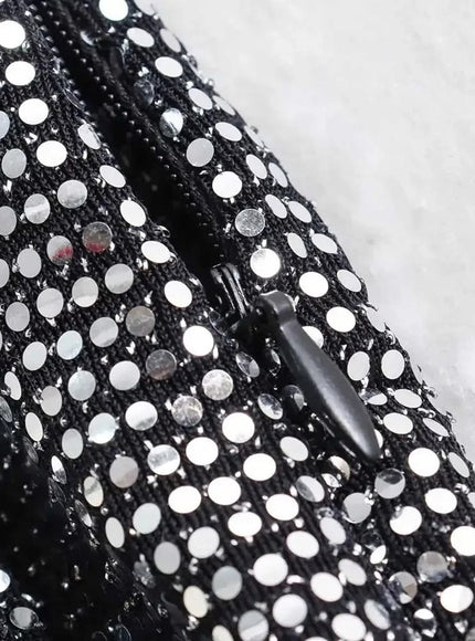 Violet Knotted Sequin Mini Skirt - Fashion Pov