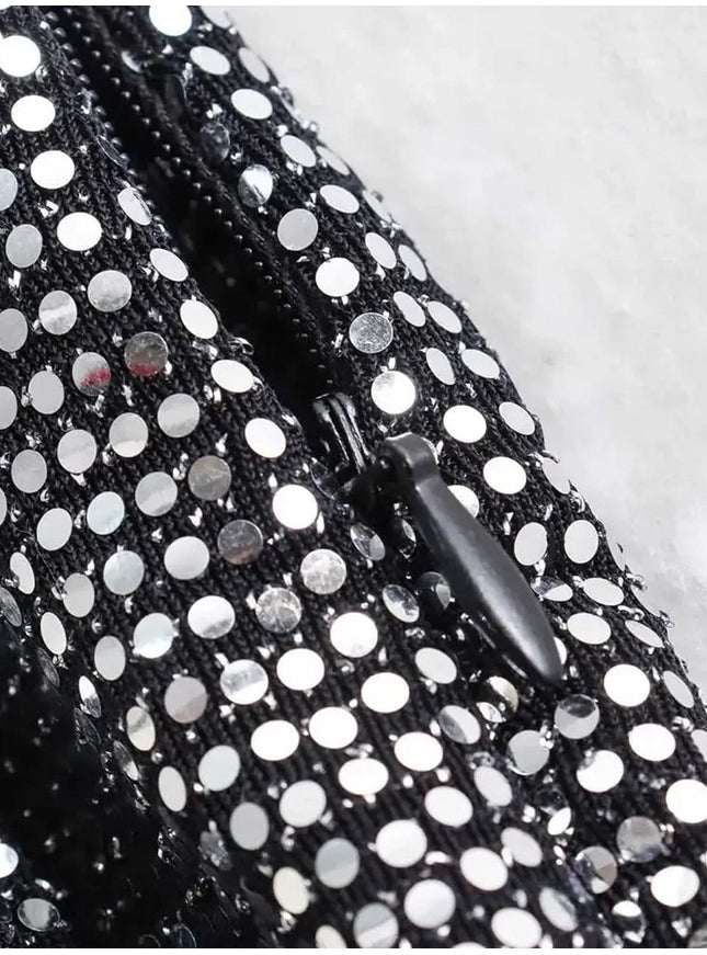 Violet Knotted Sequin Mini Skirt - Fashion Pov
