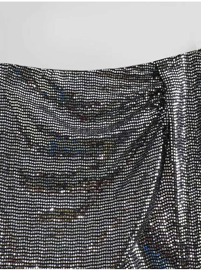 Violet Knotted Sequin Mini Skirt - Fashion Pov