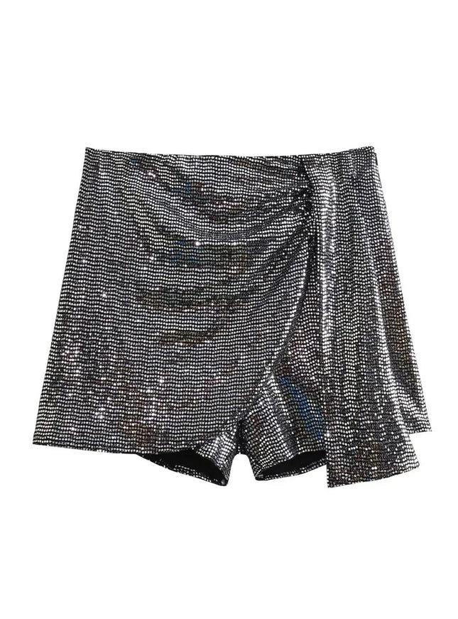Violet Knotted Sequin Mini Skirt - Fashion Pov