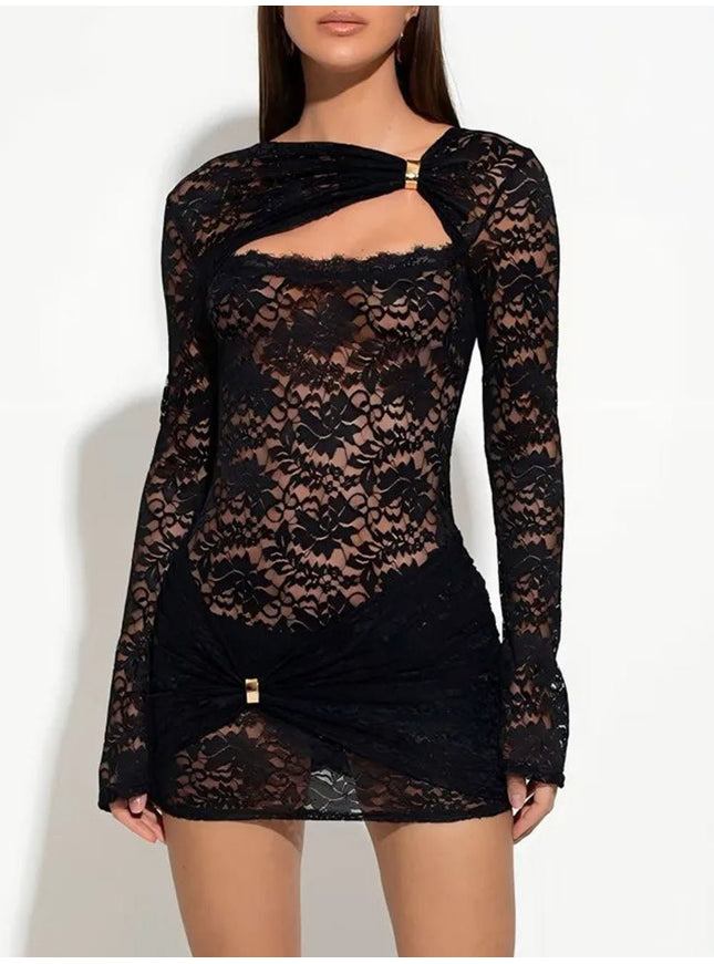 Violet Long Sleeve Mini Dress - Fashion Pov
