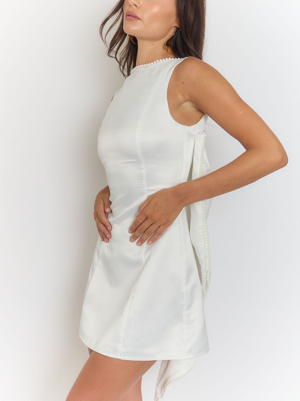 Vivian Pearl Bow Backless Mini Dress Fashion Pov Vivian Pearl Bow Backless Mini Dress Fashion Pov