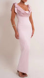 Vivienne Bow Strap Draped Maxi Dress - Fashion Pov
