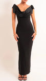 Vivienne Bow Strap Draped Maxi Dress - Fashion Pov