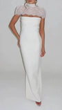 Vivienne Lace Yoke Column Gown - Fashion Pov