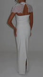 Vivienne Lace Yoke Column Gown - Fashion Pov
