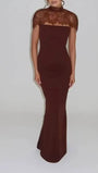 Vivienne Lace Yoke Column Gown - Fashion Pov