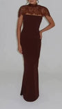 Vivienne Lace Yoke Column Gown - Fashion Pov