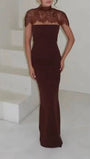 Vivienne Lace Yoke Column Gown - Fashion Pov