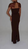 Vivienne Lace Yoke Column Gown - Fashion Pov