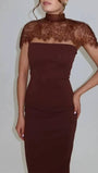 Vivienne Lace Yoke Column Gown - Fashion Pov