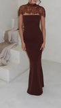 Vivienne Lace Yoke Column Gown - Fashion Pov