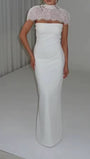 Vivienne Lace Yoke Column Gown - Fashion Pov