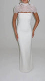 Vivienne Lace Yoke Column Gown - Fashion Pov