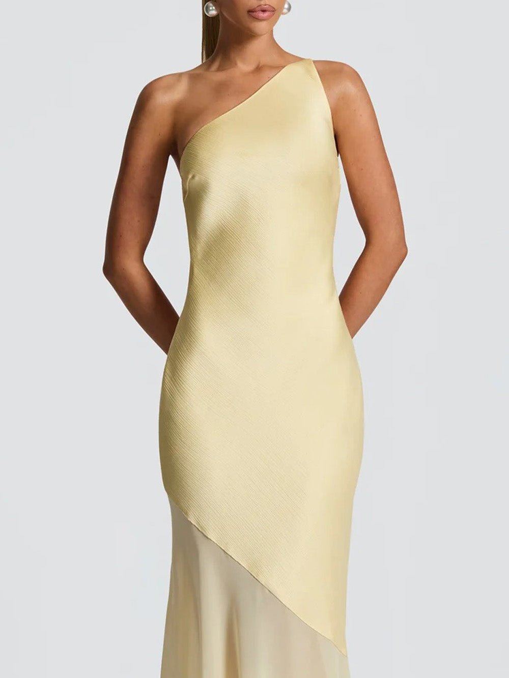 Vivienne One - Shoulder Mesh Maxi Dress - Fashion Pov