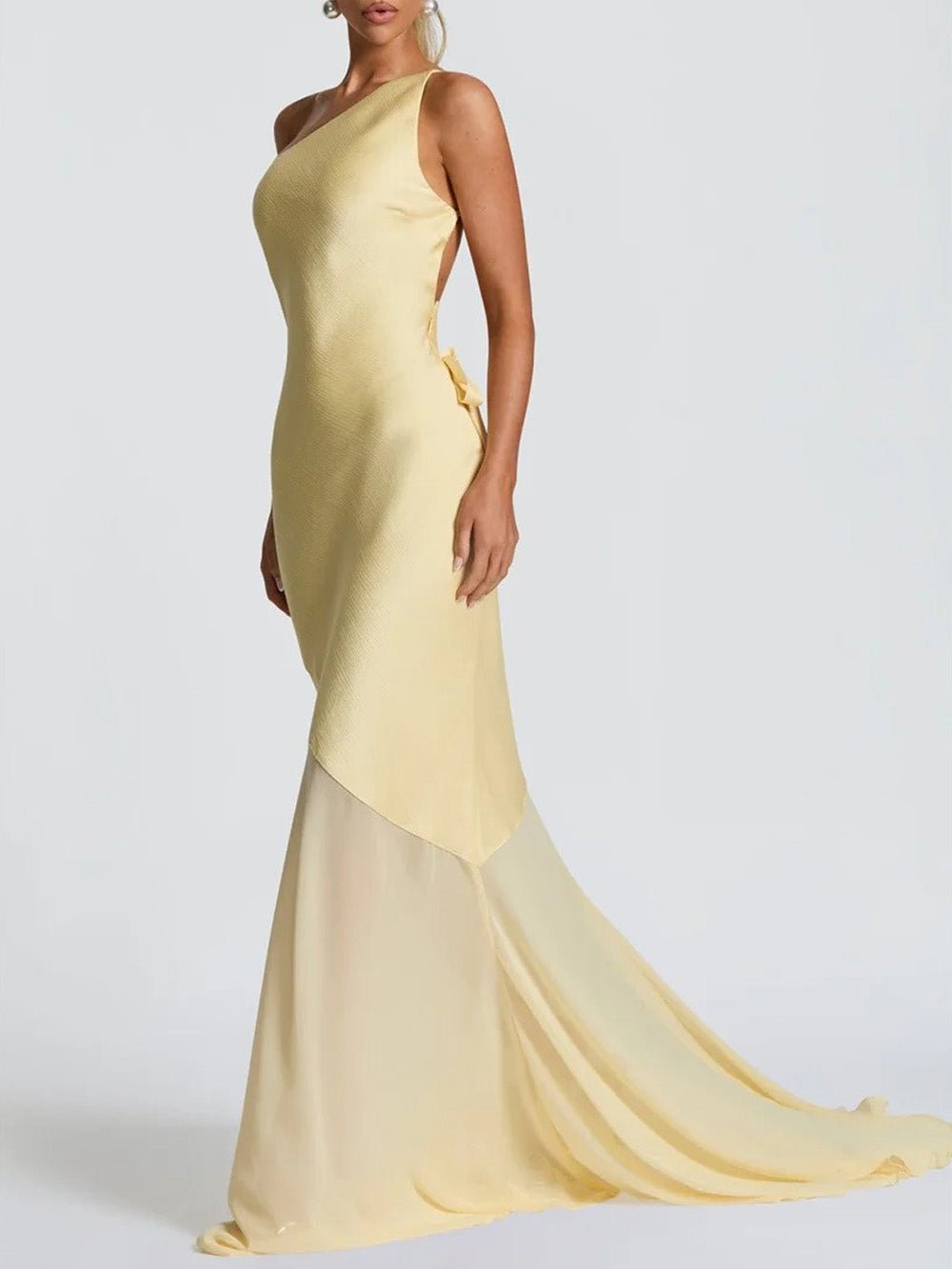 Vivienne One - Shoulder Mesh Maxi Dress - Fashion Pov