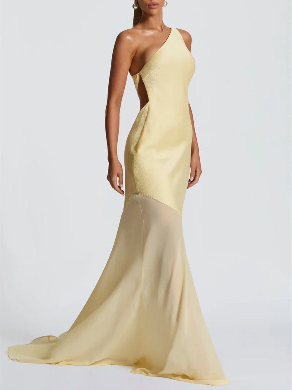 Vivienne One - Shoulder Mesh Maxi Dress - Fashion Pov