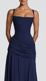 Vivienne Ruched Square Neck Maxi Dress - Fashion Pov