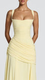 Vivienne Ruched Square Neck Maxi Dress - Fashion Pov