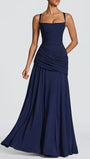 Vivienne Ruched Square Neck Maxi Dress - Fashion Pov