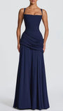 Vivienne Ruched Square Neck Maxi Dress - Fashion Pov